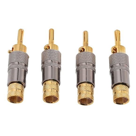 Ccdes Speaker Cable Banana Plug,Banana Plugs For Speaker Wire,Preffair BA1457 4Pcs 24K Gold Plated Banana Audio Plug HIFI Speaker Cable Connector Suitable For 8.7mm Diameter Cables