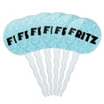 thumbnail image 1 of Fritz Cupcake Picks Toppers - Set of 6 - Blue Speckles, 1 of 1