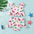 thumbnail image 4 of RUTAYY 0 2 Year Old Baby Girls Short 2PCS Swimsuit Flying Sleeve Printed Fruit Top Flounces Short Set Swimming Summer Beach Vacation Boho Swimwear Beachwear,9-12 Months, 4 of 9