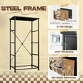 thumbnail image 4 of 4 Drawer Vertical Storage Dresser Abstract tropical leaves Palm tree leaf monstera plant with Wood Top Fabric Pull Drawers, 4 of 8
