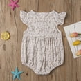 thumbnail image 2 of Franhais Baby Girls Summer Romper, Floral Ruffle Sleeve Classical Round Back Button Outfit, 2 of 8