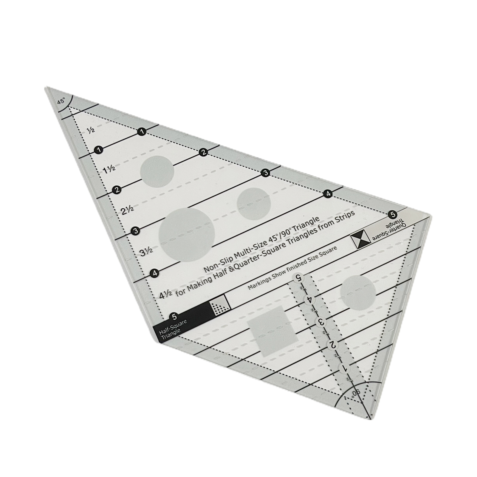 okwish new 45 90 degree multi size non slip ruler for making half and quarter square of strips walmart com
