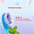 thumbnail image 2 of JASUNLEE Paquete de 40 cepillos de dientes mini desechables 5 en 1, 2 of 9