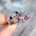 thumbnail image 2 of K-KED 925 Silver Filled Women Delicate Jewelry Gorgeous Cubic Zircon Girl Wedding Ring Sz 6-10-9-Blue, 2 of 7