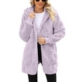 thumbnail image 1 of Plush Jacket Womens Light Jacket, Basic Solid Color Long Sleeve Coat with Side Pockets, Essential Layering Piece for Unpredictable Weather and Travel PackingPurpleM, 1 of 4