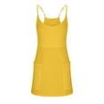 thumbnail image 5 of TOWED22 Womens Tennis Dress Workout Mini Dress with Shorts Sleeveless Spaghetti Straps Golf Athletic Workout Dresses(Yellow,XXL), 5 of 7