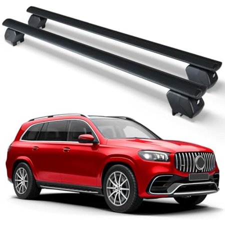 Heavy Duty 300 LBS Roof Rack Cross Bars Compatible with 2014-2024 Mercedes Benz GLS with Side Rails, Adjustable & Lockable Crossbars Cargo Carrier Rooftop Top Luggage SUV