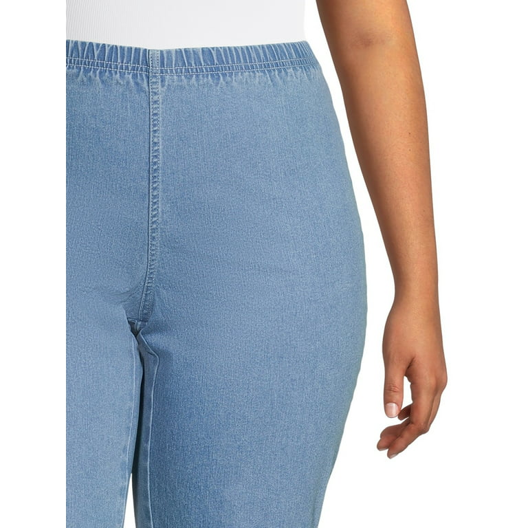 Just My Size Women's Plus Size Bling Tab Stretch Capri Pants
