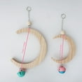 thumbnail image 3 of Parrot Cage Swing Moon Shape Bird Hanging Swing Parrot Swing Perch with Bell, 3 of 8
