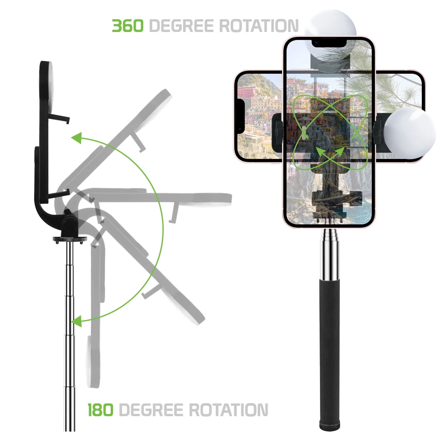Selfie Stick Wireless for iPhone 15/16/Plus/Pro/Pro Max/16e - Built-in Tripod Remote Shutter Stand Self-Portrait Extendable Compact
