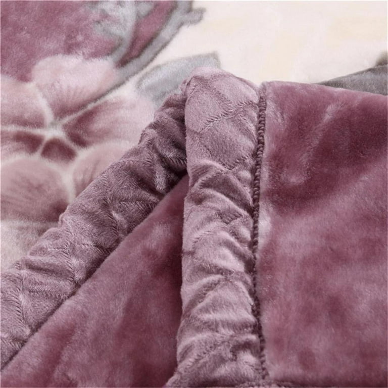 DBOZE LUXURY, Warm Heavy Plush Korean Style Blanket, 2 Ply Reversible Silky Touch Velvet Warm Plush Fleece Blanket (King Size, Lavender/Cream)