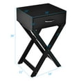 thumbnail image 2 of Costway Table de Chevet en X avec Tiroir, Table d'Appoint Latérale, Bout de Canapé, Mobilier Moderne pour la Maison, Noir, 2 of 9