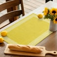 thumbnail image 3 of Placemats Set of 4, Yellow Linen Key Design Place Mats Geometric Back Print Tablemats Washable Placemat Table Decoration for Kitchen Table Dinner Party Home Decor Indoor Outdoor 13x19 Inch, 3 of 9