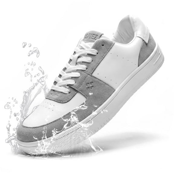 SPIEZ Women's Slip & Oil Resistant Shoes, Water-Repellent EH Protection Work Sneakers for Chef, Food Service, Restaurant, Nursing and Daily Wear - White,Size 7.5