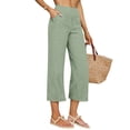 thumbnail image 4 of JJHGVB Cropped Trousers gaucho pants for women pantalones capri Lightweight Pants Lightweight Breathable pedal pushers for women Summer Pants for Women women's capris Straight Lounge Light Green 2XL, 4 of 7