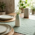 thumbnail image 5 of REGALWOVEN Modern White Ceramic Vase Slim Ribbed Bud Vase for Flowers, Minimalist Decorative Small Vase for Shelf, Vanity Aqua 2.4"L x 2.4"W x 5"H, 5 of 5