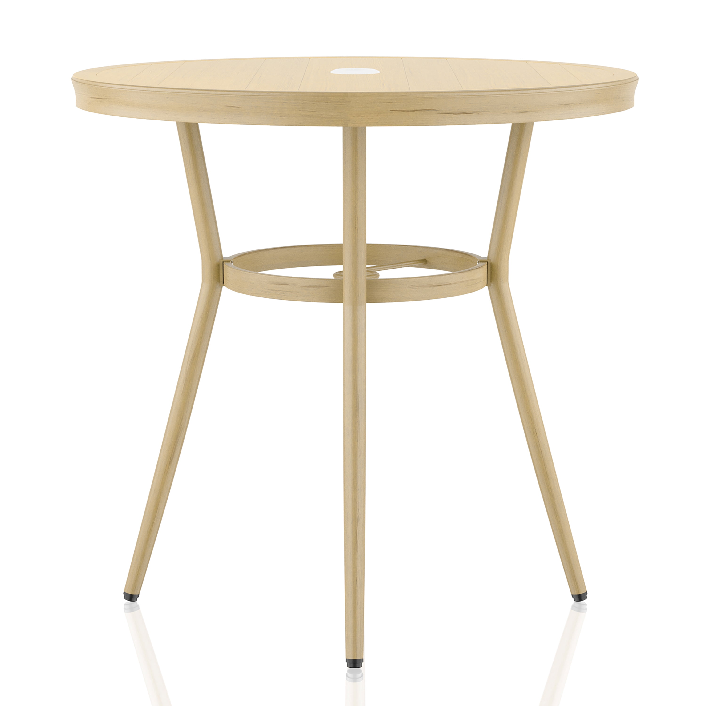 Furniture of America Cruz Round 32-inch Aluminum 32-Inch Patio Bistro Table, Natural Tone