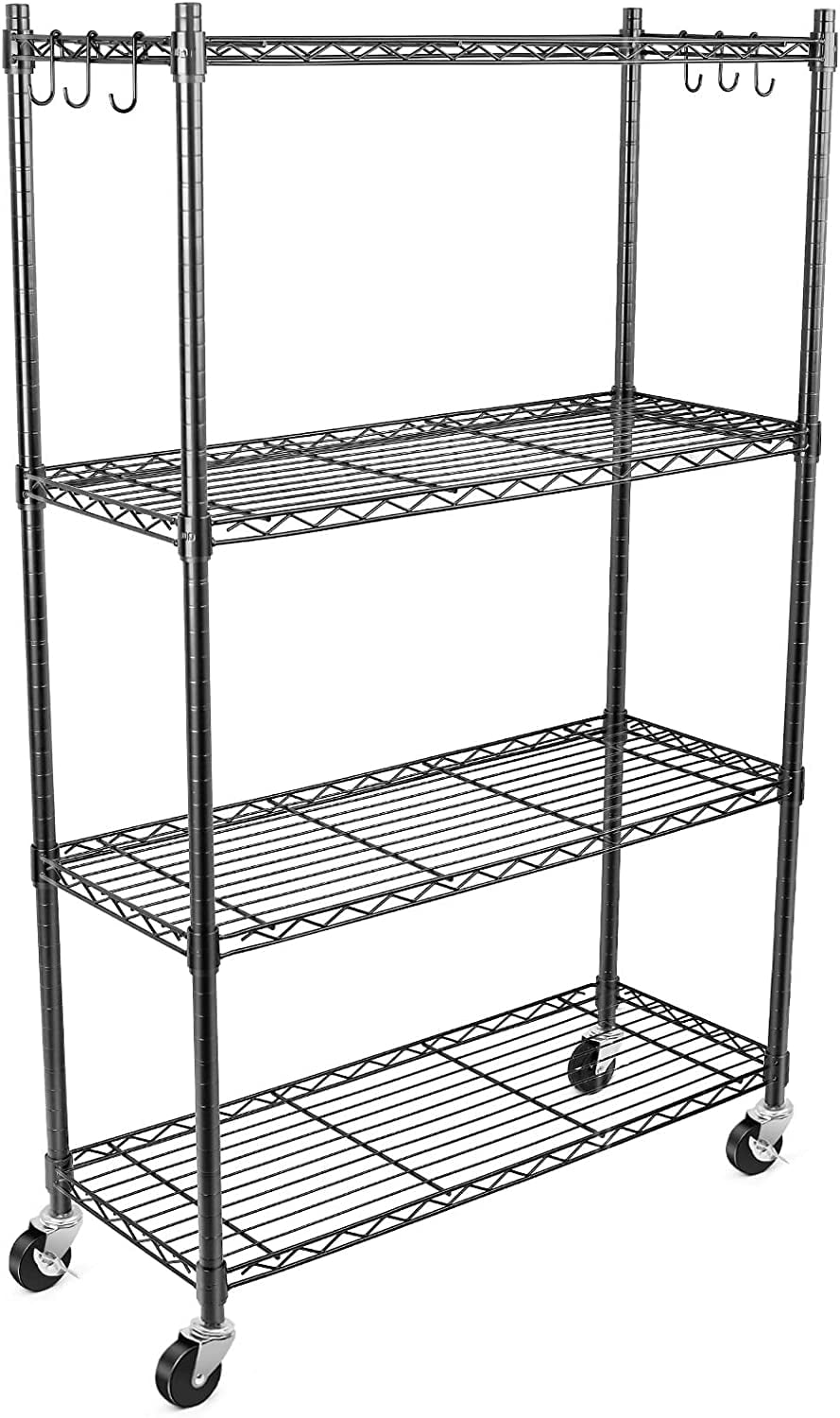GEROBOOM 5Shelf Shelving Units on Wheels Casters Adjustable Heavy Duty