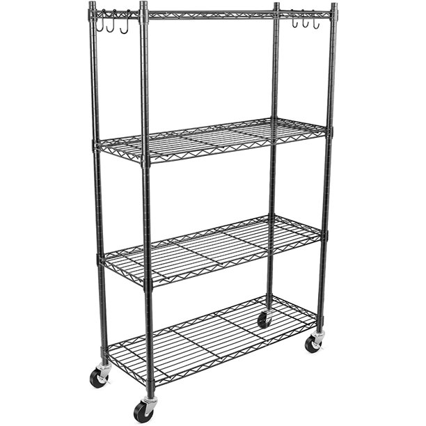 GEROBOOM 5Shelf Shelving Units on Wheels Casters Adjustable Heavy Duty