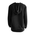 thumbnail image 5 of ATOYSOY Zipper Up Shackets Winter Loose Hoodies Jackets for Women Solid Color Knitted Tops Cardigans Long Sleeve Coat Casual Sweatshirts Trendy Workout Black XXL, 5 of 5