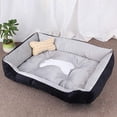 thumbnail image 2 of Cama de felpa para perros, almohadilla para perros, nido para mascotas, cómodo, suave, de varios tamaños, estacionamiento interior, gris y negro para gatos y perros, 2 of 5