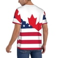 thumbnail image 2 of Rateoe USA Canada Flag Pattern Men’s Baseball Short Sleeve Polo Shirt, Midweight Men's Shirt Golf Shirt Polo Shirts Quick Dry Short-XX-Large, 2 of 7
