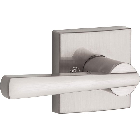shiyou-Baldwin Spyglass, Half Dummy Door Reversible Lever, Non-Turning Door Handle for Closet, French Door, with Microban Protection, in Satin Nickel