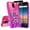 Hot Pink/Purple, variant on Cricket Debut/Vision 3/AT&T Calypso 1 & 2 (U318AA/U319AA) Liquid Glitter Phone Case Cover w/Tempered Glass Screen Protector - Clear/Rose Gold