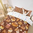 thumbnail image 2 of Erosebridal Kids Cute Capybara Chef Queen Duvet Cover Set,Dessert Waffle Ice Cream Bedding For Boys Girls,3 Pieces,No Comforter,Super Cozy Room Decor, 2 of 6