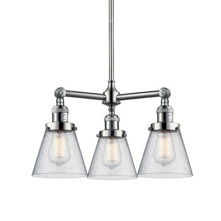 

Innovations Lighting 207 Small Cone Small Cone 3 Light 19 Wide Chandelier - Nickel