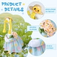 thumbnail image 3 of Spring Porch Goose Outfit, 23 Inch Floral Dress with Straw Hat and Braided Hair, Cute Goose Statue Clothes for Outdoor Lawn Garden Decor, Funny Farmhouse Porch Decoration, 3 of 9