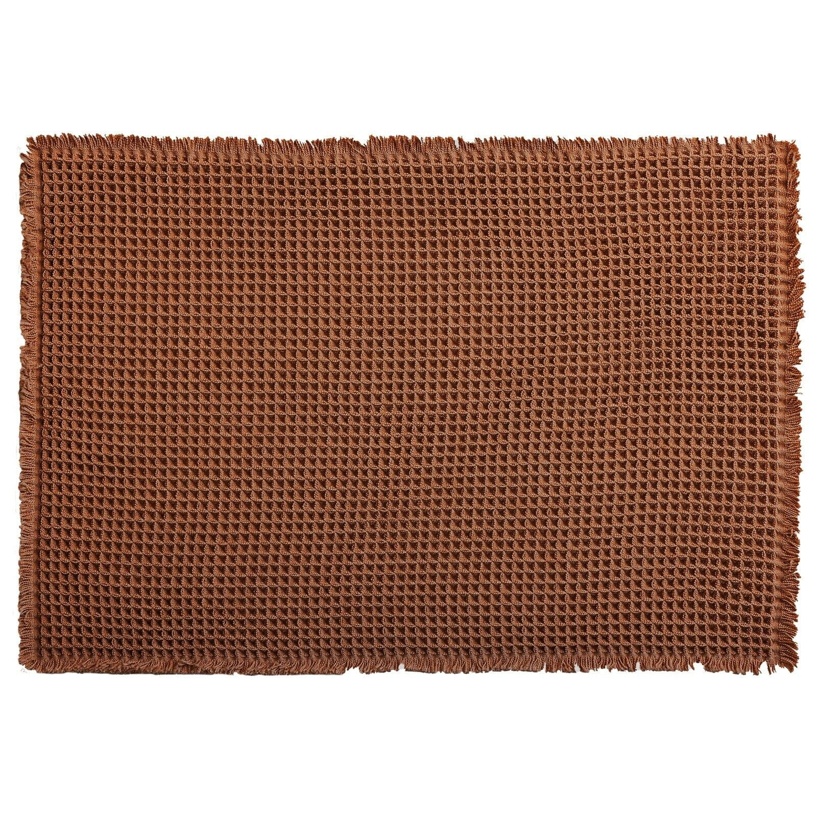 TOPCHANCES Non Slip Bath Mat, Waffle Woven Bathroom Mat, Super Absorbent Shower Mat Bathtub Mat, Front Door Mat with Tassels (23*35 in, Coffee)
