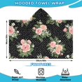 thumbnail image 2 of Pioneer Flower Floral Print Pattern Hooded Bath Towel，60"x35" for Ages 3 To 12 Kids, Quick Dry Lightweight Soft Microfiber Hood Beach Towel Cover Up for Kids, 2 of 7