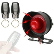 Universal Car Alarm System - Non-Destructive Installation, 12V Automobile Protection Device with 7-Levels Sensitivity - Enhanced Vehicle Security System with 2 Remote Controllers
