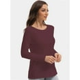 thumbnail image 3 of Womens Long Sleeve Round Neck Shirts Casual Basic Tops Tee Shirts Fall Winter Tops, 3 of 6