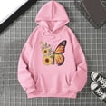 thumbnail image 2 of Womens Sunflower Butterfly Graphic Sweatshirts Hoodie Long Sleeve Loose Comfy Pullover Sweatshirt Fall Casual Basic Y2K Clothes, 2 of 4