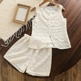 thumbnail image 2 of sususu Girls Outfits 2 piece Summer Casual Outfit Set Sleeveless Tank Top with Elastic Waistband for Daily Wear Photography Party and Picnic Activities Age 7 to 12 Years,White,10-11 Years, 2 of 8