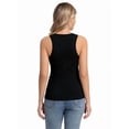 thumbnail image 3 of Women's High Neck Ribbed Tank Top 2-Pack Sleeveless Racerback Slim Fit Summer Casual Black/Hotpink Shirts, 3 of 7