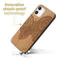 thumbnail image 3 of Case Yard Wooden Case Outside Soft TPU Silicone, Slim Fit Shockproof Wood Protective Phone Cover for Girls Boys Men and Women, Supports Wireless Charging Butterfly Design case for iPhone-12-Mini, 3 of 7