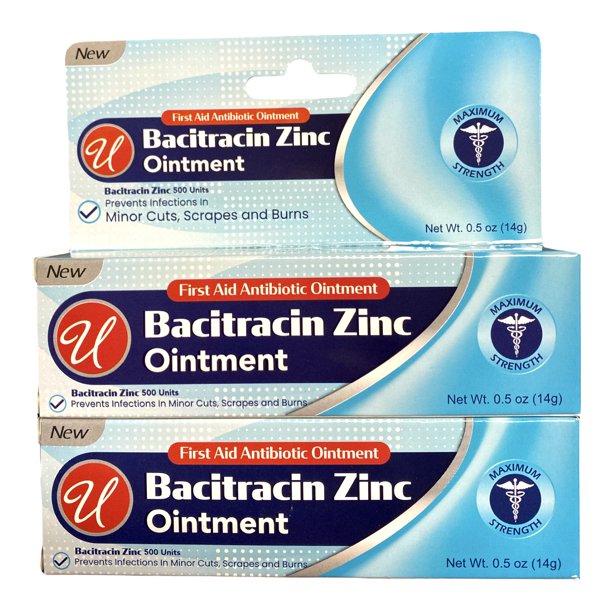 Bacitracin Zinc Ointment First Aid Antibiotic Minor Cuts, scrapes And