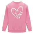 thumbnail image 4 of Sweatshirts for Men Hearted-Printed Graphic Crew Neck Long Sleeve Pullover Fall Tops Pink M, 4 of 6