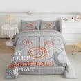 thumbnail image 2 of Castle Fairy 3-Piece Children Teens Adults Eat Sleep Basketball Grey Orange Full Size Comforter Sets, Ultra Soft Home Decor, Reversible, 2 of 8