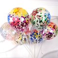 thumbnail image 3 of Globos de látex con confeti de estrella dorada, 10 piezas, 12 pulgadas, transparentes, brillantes, decoración para fiesta de nacimiento y boda, 3 of 4