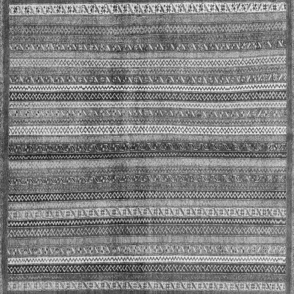 Ahgly Company Indoor Square Abstract Gray Modern Area Rugs, 3' Square