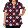 thumbnail image 3 of 250th Anniversary USA Scrub Tops for Women Loose V Neck American Flag Print Scrubs Short Sleeve 4th of July Patriotic Scrub Shirts Medical Nurse Workwear Nursing Uniform with Pockets Multicolor M, 3 of 5