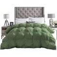 thumbnail image 3 of DNG Creations 5 Piece Luxury Pinch Pleated Comforter Set Premium 800 Thread Count 100% Egyptian Cotton-Full/Queen Size, Solid Moss Color, 3 of 5