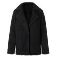 thumbnail image 4 of Fleece Jacket Cardigan for Women Lightweight Teddy Sherpa Winter Warm Open Front Long Sleeve Stand Collar Coats, 4 of 5