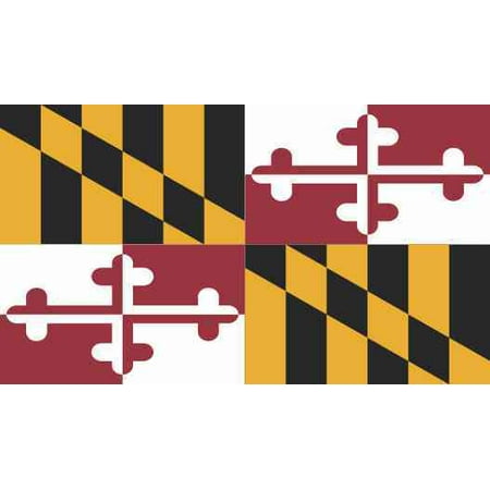 State Flag Bumper Sticker - 3.5in×2in Maryland State Flag Sticker Bumper Decal Vinyl Car Window Decals