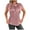 Pink, variant on WREESH 2025 Fashion Tops Women's Summer Solid Color Round-Neck Short Sleeve Shirts Top Blouse