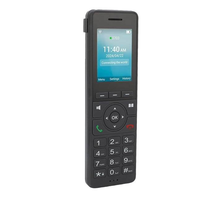 Phone 4G LTE Cordless Phone Portable Wifi 2.4in Color Screen Desktop Phone for Dect VoIP Black